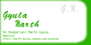 gyula marth business card